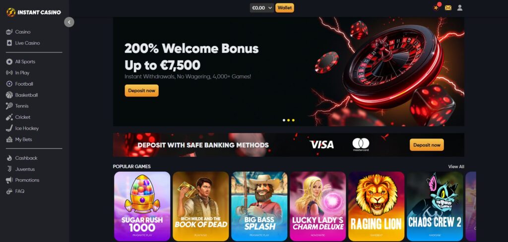 instant casino bonus